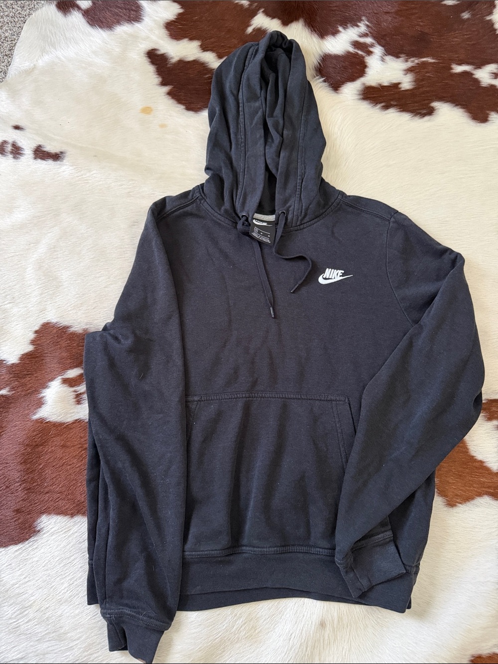 Nike Black Pullover Hoodie with White Swoosh